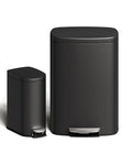 Garvee 13 gal (50 L) and 2.6 gal (10 L) Metal Trash Can Combo Set, Rustproof Garbage Can with Lid, Step-on Trash Bin with Inner Bucket, Rear Handle, Black
