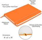 Simply Genius Orange A5 Hardcover Dotted Grid Notebook - 20 Pack, 192 Pages - Water-Resistant Leatherette Notebook - Bulk Dotted Journal Multipack - Grid Paper Notepad