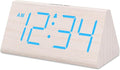 DreamSky Wooden Digital Alarm Clocks for Bedrooms - Electric Desk Clock with Large Numbers, USB Port, Loud Alarm for Heavy Sleepers, Adjustable Volume, Dimmer, Snooze, DST, Wood Décor, Adapter Powered