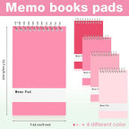 Thenshop 100 Pads Spiral Memo Pads Bulk 3 x 5 Inch Small Pocket Notepad Top Bound Lined 60 Sheets Mini Notebooks for School College Office Home Supplies (Bright Colors)