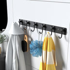 VAEHOLD Wall Hooks for Hanging, Black Coat Rack Wall Mount with 6 Coat Hooks, Towel Hanger, Hat Hooks, Robes Hook in Bathroom, Bedroom, Kitchen, Living Room (1PACK)