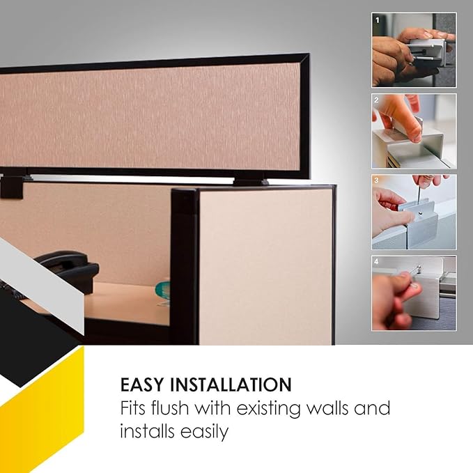 OBEX Acoustical Cubicle Privacy Screen Extender Desk Panel & Office Divider, Add Separation & Block Noise, 12" x 36", Twilight