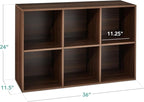 Best Choice Products 6-Cube Storage Organizer, 11in Shelf Opening, Bookcase, Display Shelf, Customizable w/ 3 Removable Back Panels – Walnut