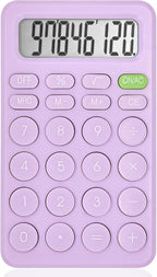 Cute Calculator, Basic Four Function for Teachers Students Basics Office, Small Handheld Calculators, 8 Digit with LCD Display, Sensitive Button, 5.5×3.2 inches Purple