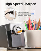 ZMOL Heavy Duty Electric Pencil Sharpener for Classroom, 6 Holes, Stronger Helical Blade, Auto Stop, Save Pencils, Plug in, Suitable for 6-12mm No.2/Colored Pencils, Teachers,School & Home Silver