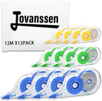 Jovanssen White Correction Tape, 12 Pack, 39.37 Feet Correction Tape for School And Office, writing supplies and correction supplies