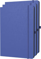 ONAVIA A4 Lined Journal Notebook, 8mm Ruled Notepad, Journaling for Writing, Work, School, Travel and Note Taking, Hardcover 160 Pages (80 Sheets) 8.27 x 11.6 inches (3 Pack Blue)