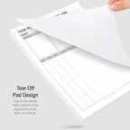 Task Planner & Tracker 8.5 x 11 Tear-Off 70 Sheet Planner Pad – Project Organizer with Time Log, Top Priority, Follow-Up – Notepad for Home & Office (White, Classic, 2 Pack)