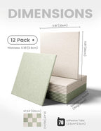Large Felt Bulletin Board 48" x 36" Cork Board Alternative-12 Pack with 70 Safe Removable Adhesive Tabs, Felt Boards for Walls Bulletin Boards for Home Office Classroom Pin Board-Oatmeal & Sage