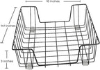 1InTheOffice Letter Tray, Paper Basket for Desk, Paper Trays, Front Load, Black Steel, 2 Pack