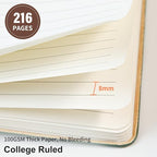 TSFPapier Lined Journal Notebook for Work College Ruled Note Book 7.2"x9.6" B5 PU Leather Daily Journaling 160 Pages for Women Men Writing Home School Supplies Business RoseGold