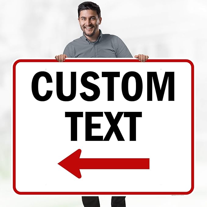 Custom Arrow,Custom Directional Sign, Left Arrow,36x48 Inches, Rust Free DiBound, Fade Resistant, Made in USA by My Sign Center