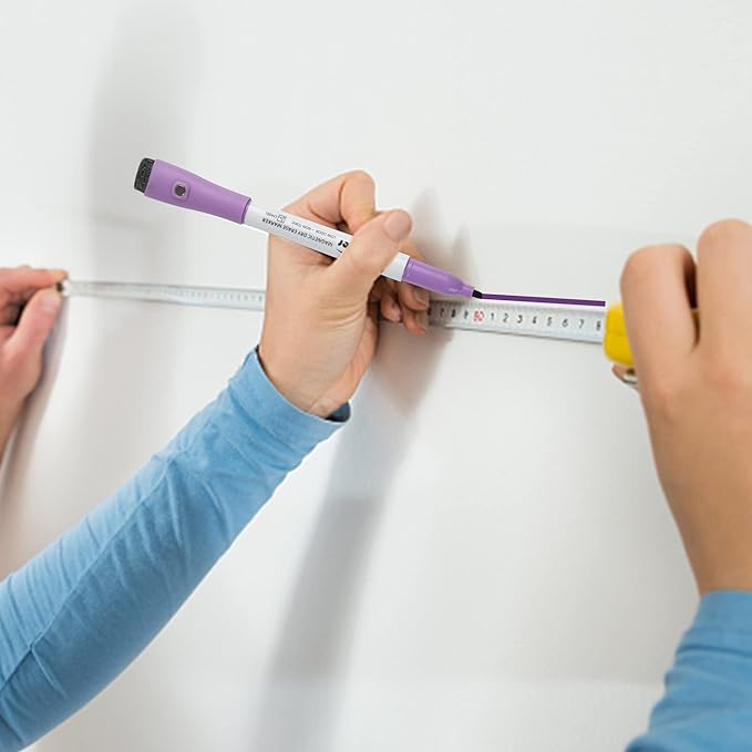 cloudriver Magnetic Dry Erase Markers, 24 Pack Whiteboard Markers - 12 Fine Tip And 12 Chisel Tip, 12 Colors Low Odor Dry Erase Marker With Eraser Cap