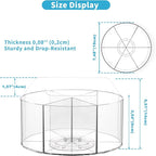 Acrylic Pen Holder for Desks, Acrylic Desk Organizer Clear, 360 Degree Pencil Holder for Desk Kids, Rotating Desk Organizer Rotating Pen Holder for Desk, Art Supply Storage Organizer 6 Compartments