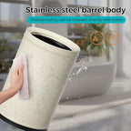 YOJIA 2.4 Gallon Bathroom Small Trash Can, Open Top Waste Basket, White Decorative Garbage Can, for Near Desk Bathroom Bedroom Hotel Office Cafe Kitchen Hallway(White 9L)