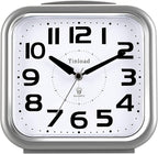 Tinload 5.5" Large Analog Alarm Clock Silent Non Ticking, Gentle Wake, Beep Sounds, Increasing Volume, Battery Operated Snooze and Manual Light, Easy Set