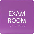 ADA CENTRAL SIGNS - 6" X6" Exam Room Sign - ADA Compliant Tactile Graphics Grade 2 Braille Text Acrylic Wall Signs - Educational Institution Directional Assistance Test Center Door Sign for Schools