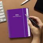 2026 Planner - Planner 2026 from January 2026 - December 2026, Weekly & Monthly Planners Spiral Bound with 12 Monthly Tabs, Inner Pocket, 6.4" x 8.5", Purple