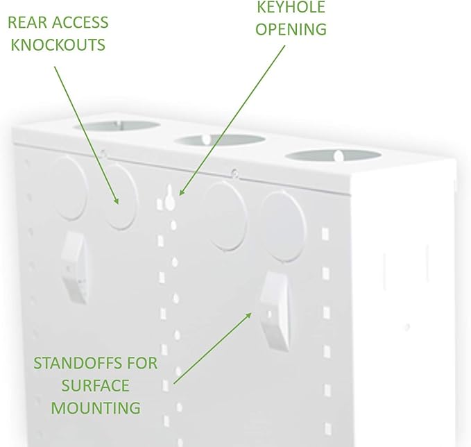 On-Q 28" Structured Media Enclosure with Hinged Cover Lock, 20 Gauge CRS, Flush or Surface Mount