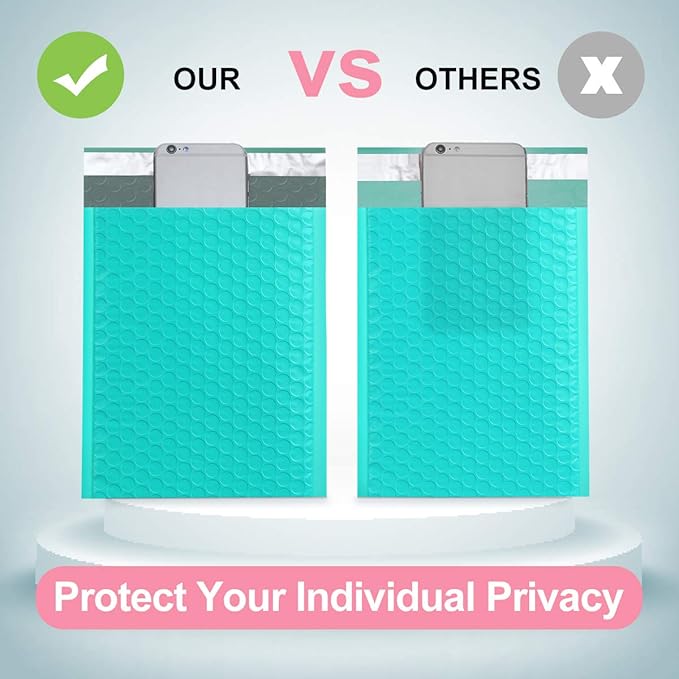 UCGOU Bubble Mailers 9.5x14.5 Inch Teal 25 Pack Poly Padded Envelopes Large #4 Mailing Packages Opaque Packaging Postal Self Seal Adhesive Waterproof Boutique Shipping Bags for Clothes