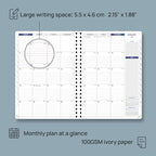 POPRUN 2026 Weekly Planner (A4-8.25'' x 11.75''), Quarter-Hourly Appointment Book (Jan. 2026 to Dec. 2026) with Monthly Tabs, Spiral Softcover, 2 Inner Pockets, Pen Holder - Midnight Green