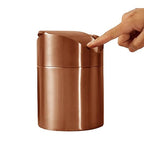 Chemlliy Mini Trash Can, Tiny Desktop Trash Bin with Swing Lid, Stainless Steel Bathroom Countertop Garbage Cans Kitchen Waste Bins with Trash Bag