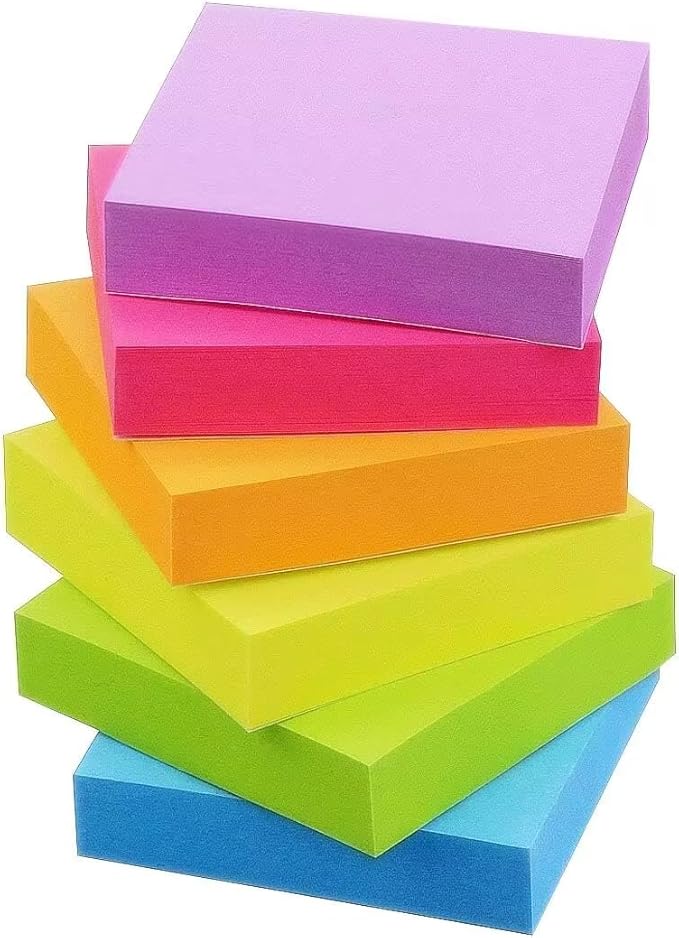 Early Buy Sticky Notes 2 x 2 Self-Stick Notes 6 Bright Color 12 Pads, 100 Sheets/Pad