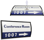 SINKAA Office Sign Holder for Door - Curved Mount Name Plate Holder Frame Display 8 x 4 Inches Set of 2 Sturdy Aluminum with Adhesive Tape, Plastic Film Included