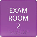 ADA CENTRAL SIGNS - 6" X6" Exam Room 2 Sign - ADA Compliant Tactile Graphics Grade 2 Braille Text Acrylic Wall Signs - Educational Institution Directional Assistance Test Center Door Sign for Schools