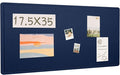 Lightomorrow Bulletin Board, 35 x 17 1/2 inches Felt Board - Decorative Pin Board, Cork Board Alternative for Wall, Foldable Self-Adhesive Vision Board Prayer Board with 20 Pushpins Dark Blue
