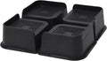 MXMZHXU Bed Risers 2 inch, 3 inch, 4 inch, 6 inch or 8 inch Heavy Duty Furniture Risers, Up to 6000 Lbs L Shaped Design Bed Lifts Blocks for Couch Desk Sofa Table (Black, 3 Inch 4 Pack)