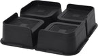 MXMZHXU Bed Risers 2 inch, 3 inch, 4 inch, 6 inch or 8 inch Heavy Duty Furniture Risers, Up to 6000 Lbs L Shaped Design Bed Lifts Blocks for Couch Desk Sofa Table (Black, 3 Inch 4 Pack)