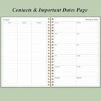 Daily Planner Undated - B5 To Do List Notebook Hourly Schedules, Spiral Appointment Planner for Women and Men, PVC Hardcover, Inner Pocket, Elastic Closure, 7" x 10", Green