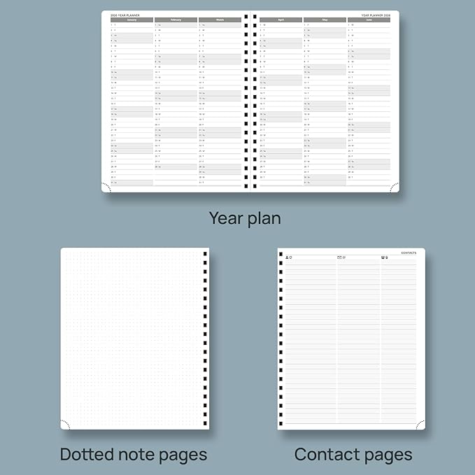 POPRUN 2026 Weekly and Monthly Planner Calendar, January 2026 - December 2026,Large 8.5'' x 10.5'' Spiral Bound Appointment Book, Includes Monthly Tabs, Inner Pocket,Soft Cover - Lavender
