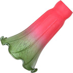 Bieye LS68 Lily Flower Blown Glass Lampshade (Red Green, Opening I.D. 1.26" x O.D. 1.5")