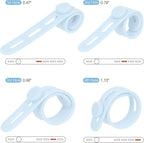 Donruby 24Pcs Silicone Cable Ties - Reusable & Washable with Locking Buckles, Adjustable Fastening Cable Management Straps, Multi-Purpose High Elasticity Cord Organizer (Ice Blue)