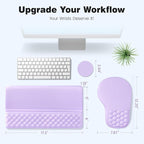 Ospelelf Ergonomic Mouse Pad and Keyboard Stand Wrist Rest Set, Memory Foam Comfort, Pain Relief for Typing, Office Desk Accessories, Purple