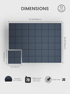 Bumusty Large Cork Board Alternative-47 x35 Felt Bulletin Board Tiles, with 30 Pushpins, 70 Adhesive Tabs, 12-Pack Slat Wall Paneling, Cork Boards for Office Push Pin Felt Board-Deep Charcoal Blue