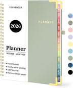 2026 Planner, Forvencer Calendar Planner Weekly and Monthly, Jan 2026-Dec 2026, 6" X 8", Hardcover Agenda Book, Daily Journal Organizer with Inner Pocket, Notebook for Office School, A5, Green