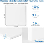 Sonicism 12 Pack Acoustic Wall Panels with Self-Adhesive, 12" X 12" X 0.4" Sound Proof Foam Panels, Decorative Soundproof Wall Panels, Sound Proof Absorbing Tiles for Home & Offices, White