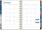 HARDCOVER 2026 Planner, 5.5"x8": 14 Months (November 2025 - December 2026), Daily Weekly Monthly Planner, Yearly Agenda, Bookmark, Pocket Folder and Sticky Note Set (Dark Blue Marble)