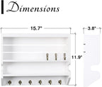 Mutsault Key Holder for Wall, Mail Organizer Wall Mounted, White