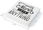 3 Pcs Inspirational Wood Box Sign Set, 5x5 Inches Motivational Quotes Wooden Blocks, Rustic Table Centerpiece Decorations