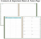 2026 Planner - Planner 2026 from January 2026 to December 2026 with 12 Monthly Tabs, Flexible Cover, Inner Pocket, 8.5" x 11", Green-A