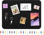 Vuzvuv 16x12 inch Black Cork Board Bar with 20 Pushpins, Self-Adhesive Bulletin Board Strips No Damage for Wall, Felt Pin Board for Paste Notes, Photos, Schedules Offices Home