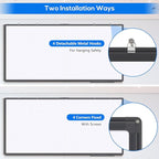 Magnetic Dry Erase Board 96 x 48 inches, Maxtek 4" x 8" Whiteboard for Wall, Large White Board Dry Erase Foldable Wall-Mounted Aluminum Frame Erase Board with Marker Tray for Office Home and School