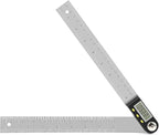 Delgada 8 inch/200mm Digital Angle Finder Ruler - Stainless Steel Protractor for Woodworking and Construction - Battery Included