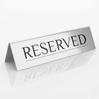 6 Reserved Table Signs – Silver Stainless Steel | Elegant, Durable & Reusable Reserved Signs for Wedding Receptions & Restaurants | Wedding Accessories & Restaurant Supplies by Adaptic Group®