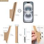 FCOWK Wood Wall Hooks 4 Pack Coat Hooks Wall Mount Natural Wooden Hooks for Hanging Hat, Bag, Backpack, Rustic Coat Hooks for Wall, Wood Towel Hooks for Bathrooms and Entryway Hooks