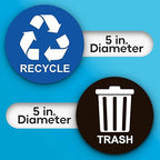 Recycle Stickers for Trash Bins - Perfect Recycling Sticker for Trash Can - 4 Pack - 5" x 5" Decal Logo - Ideal Label Sign for Home or Office Refuse Bin - Suitable for Indoor/Outdoor use